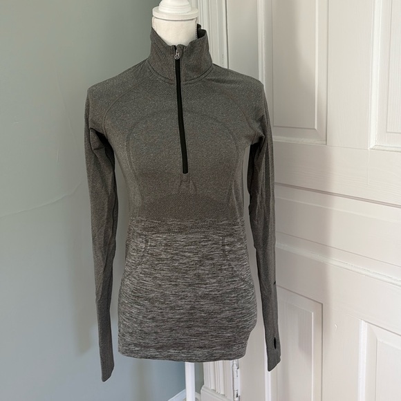 Lululemon Swiftly Tech 1/2 Zip Heather Olive Green Size 8 - Picture 1 of 6